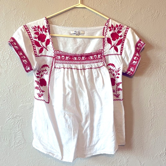 Wildflower embroidered linen top by Madewell - Picture 1 of 4
